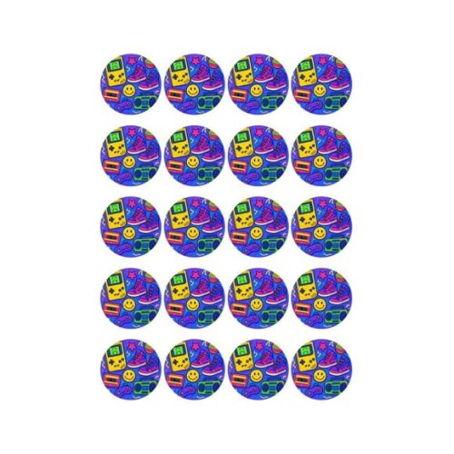 Adesivo Personalizado Latinha 5cm Festa Anos 90