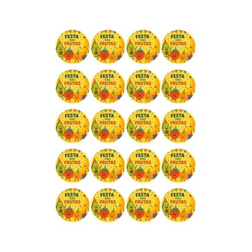 Adesivo Personalizado Latinha 5cm Festa das Frutas