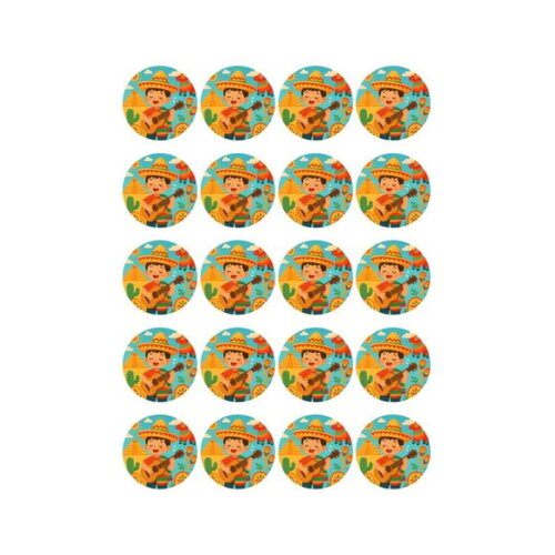 Adesivo Personalizado Latinha 5cm Festa Mexicana