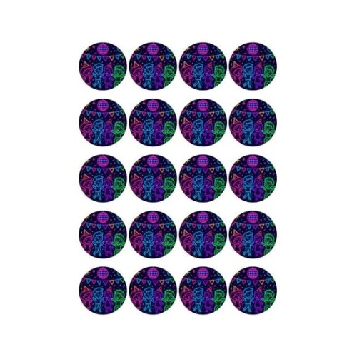 Adesivo Personalizado Latinha 5cm Festa Neon