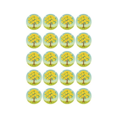 Adesivo Personalizado Latinha 5cm Flor de Ipê Amarela