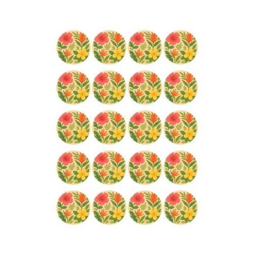 Adesivo Personalizado Latinha 5cm Flores Tropicais