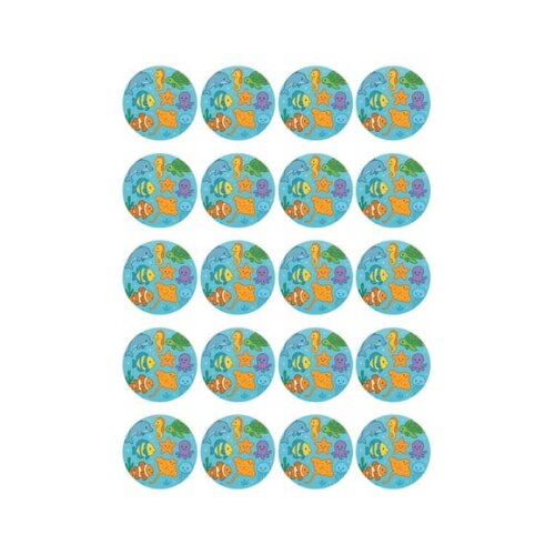 Adesivo Personalizado Latinha 5cm Fundo do Mar