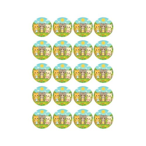 Adesivo Personalizado Latinha 5cm Gatinhos Baby
