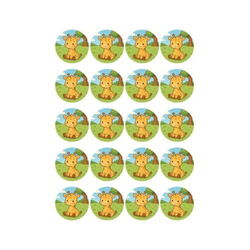 Adesivo Personalizado Latinha 5cm Girafinha Baby