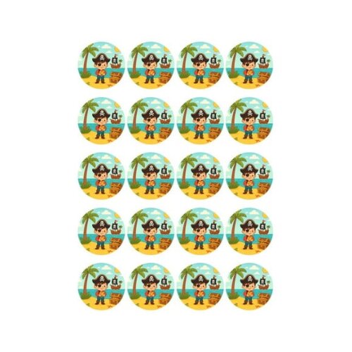 Adesivo Personalizado Latinha 5cm Ilha Pirata