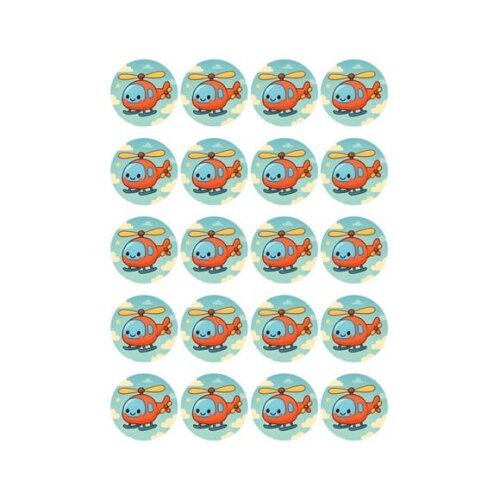 Adesivo Personalizado Latinha 5cm Helicóptero