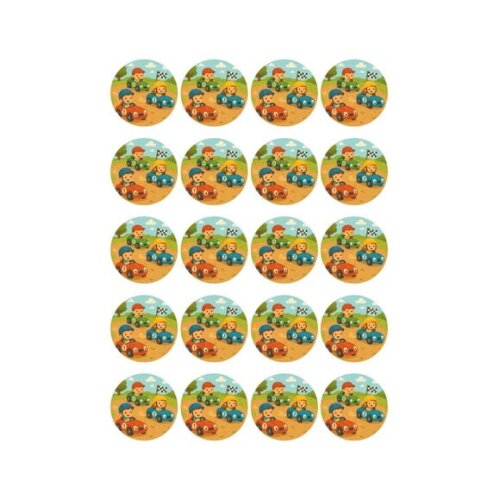 Adesivo Personalizado Latinha 5cm Kart Infantil