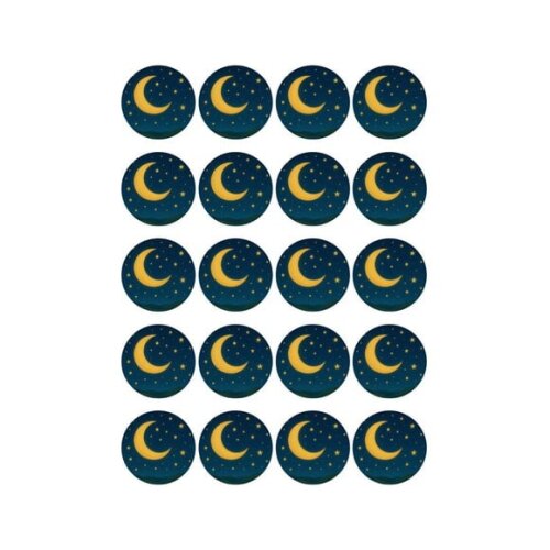 Adesivo Personalizado Latinha 5cm Lua e Estrelas