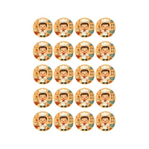 Adesivo Personalizado Latinha 5cm Mini Chefe Menino