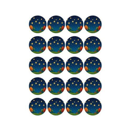 Adesivo Personalizado Latinha 5cm Noite das Estrelas