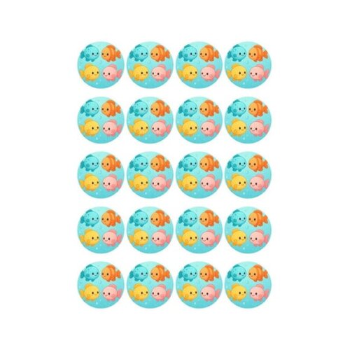 Adesivo Personalizado Latinha 5cm Peixinhos Baby