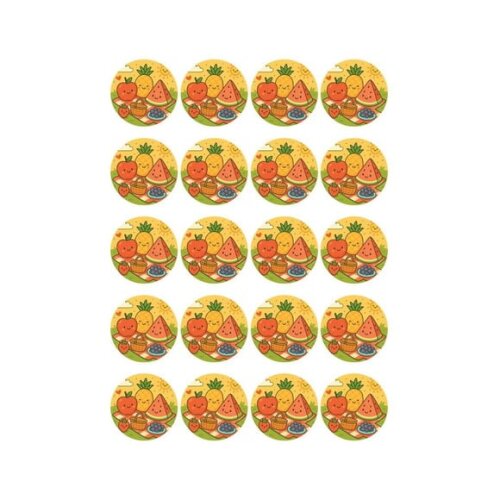 Adesivo Personalizado Latinha 5cm Piquenique das Frutas