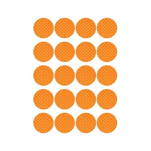 Adesivo Personalizado Latinha 5cm Poá Laranja