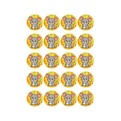 Adesivo Personalizado Latinha 5cm Ratinho Fofo