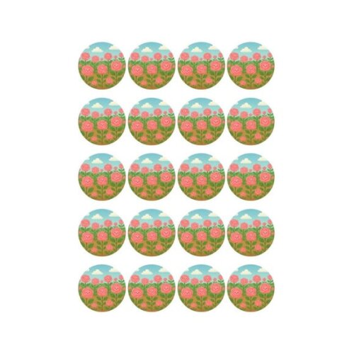 Adesivo Personalizado Latinha 5cm Rosas Fofas