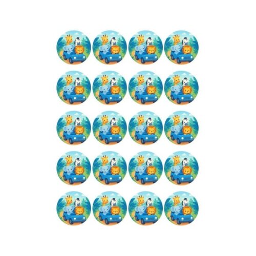Adesivo Personalizado Latinha 5cm Safari Azul