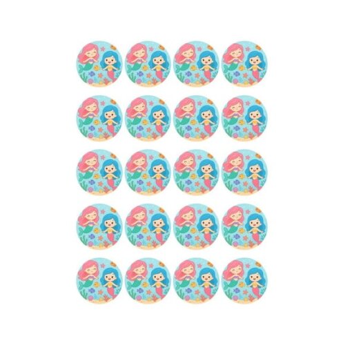 Adesivo Personalizado Latinha 5cm Sereias