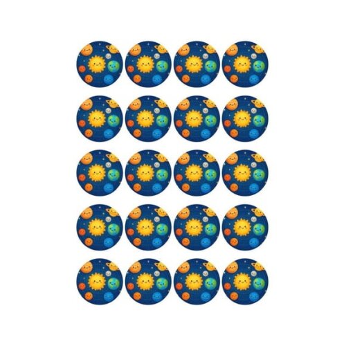 Adesivo Personalizado Latinha 5cm Sistema Solar