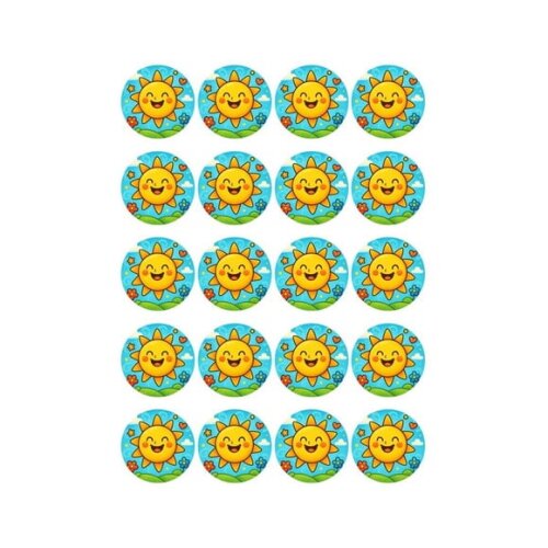 Adesivo Personalizado Latinha 5cm Sol Sorridente