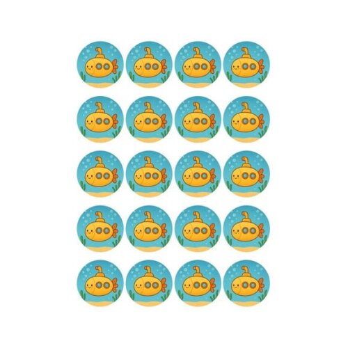 Adesivo Personalizado Latinha 5cm Submarino