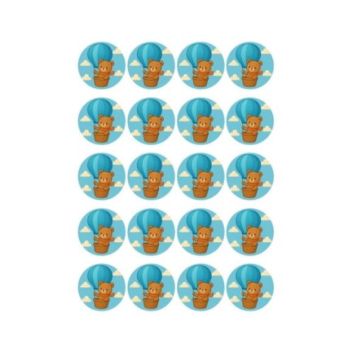 Adesivo Personalizado Latinha 5cm Ursinho Baloeiro