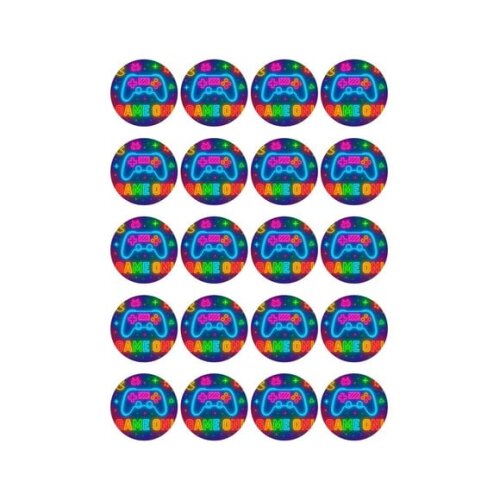 Adesivo Personalizado Latinha 5cm Video Game Neon