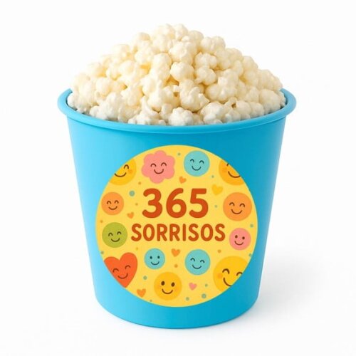 Balde de Pipoca Personalizado Infantil 365 Sorrisos