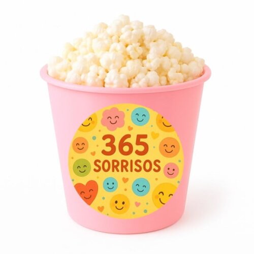 Balde de Pipoca Personalizado Infantil 365 Sorrisos