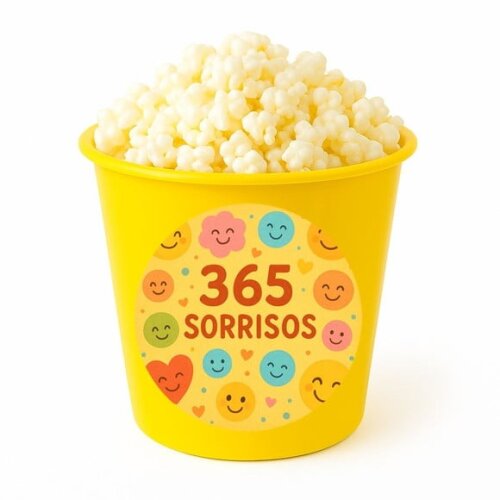 Balde de Pipoca Personalizado Infantil 365 Sorrisos