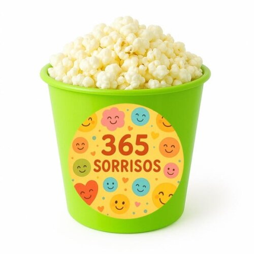 Balde de Pipoca Personalizado Infantil 365 Sorrisos