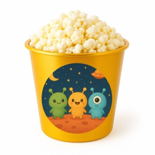 Balde de Pipoca Personalizado Infantil Alienígenas Fofos