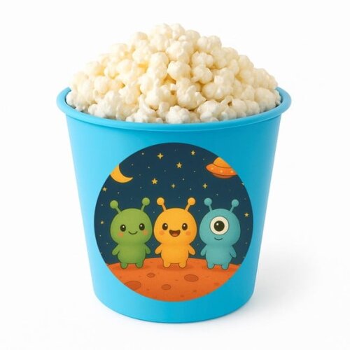 Balde de Pipoca Personalizado Infantil Alienígenas Fofos