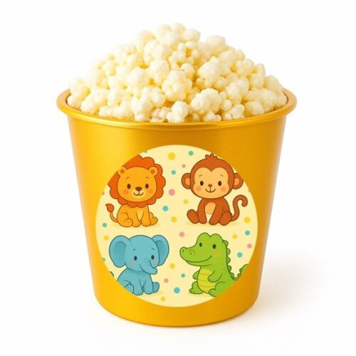 Balde de Pipoca Personalizado Infantil Animais Coloridos
