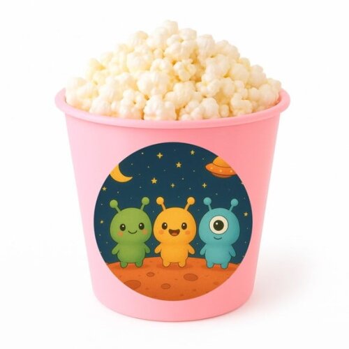 Balde de Pipoca Personalizado Infantil Alienígenas Fofos