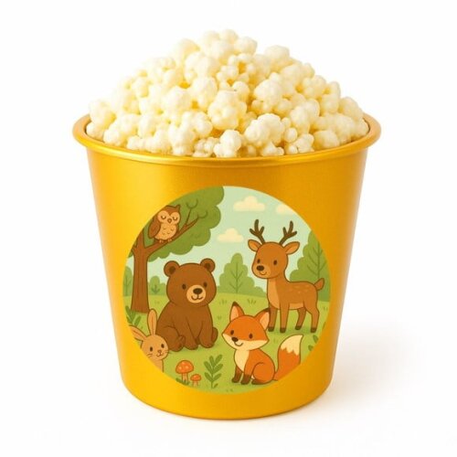 Balde de Pipoca Personalizado Infantil Animais da Floresta
