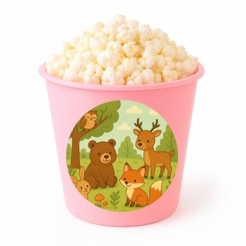 Balde de Pipoca Personalizado Infantil Animais da Floresta