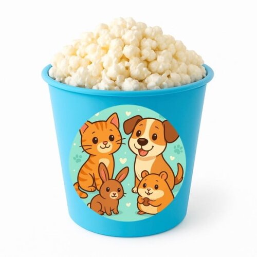 Balde de Pipoca Personalizado Infantil Animais de Estimação
