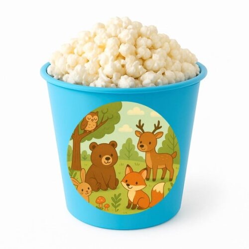 Balde de Pipoca Personalizado Infantil Animais da Floresta