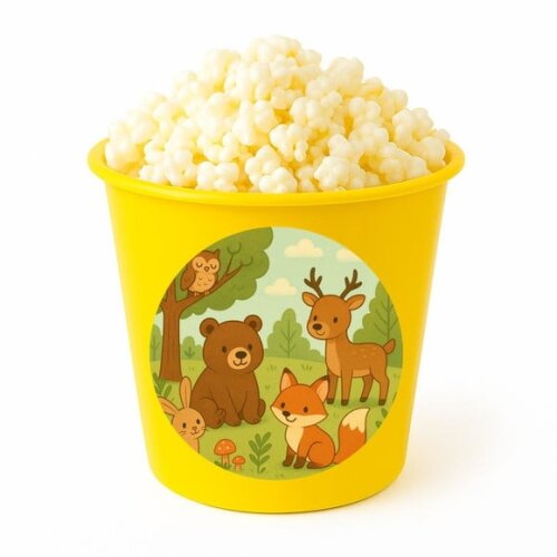 Balde de Pipoca Personalizado Infantil Animais da Floresta