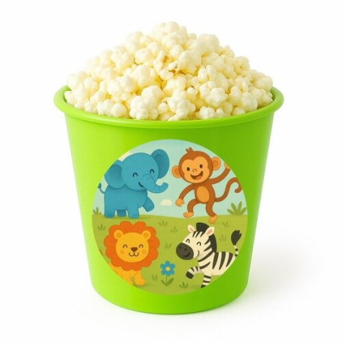 Balde de Pipoca Personalizado Infantil Animais Divertidos