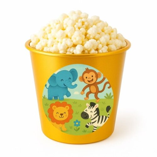 Balde de Pipoca Personalizado Infantil Animais Divertidos
