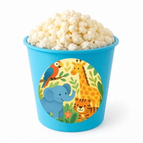 Balde de Pipoca Personalizado Infantil Animais Exóticos