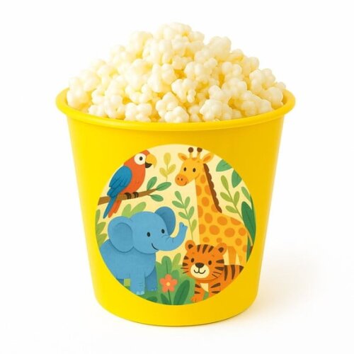 Balde de Pipoca Personalizado Infantil Animais Exóticos