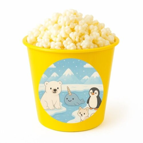 Balde de Pipoca Personalizado Infantil Animais do Ártico