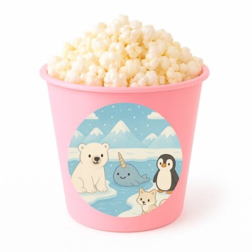 Balde de Pipoca Personalizado Infantil Animais do Ártico