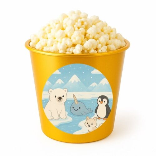 Balde de Pipoca Personalizado Infantil Animais do Ártico