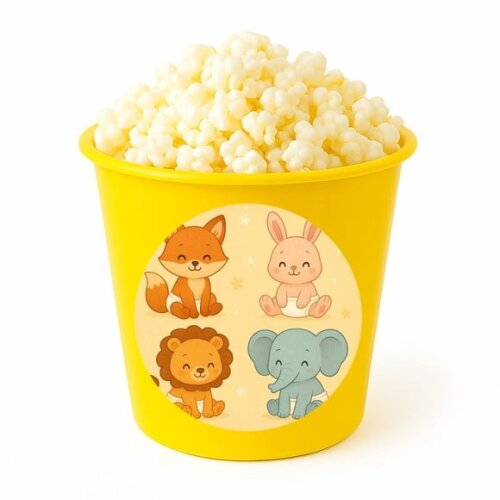 Balde de Pipoca Personalizado Infantil Animais Fofinhos Baby