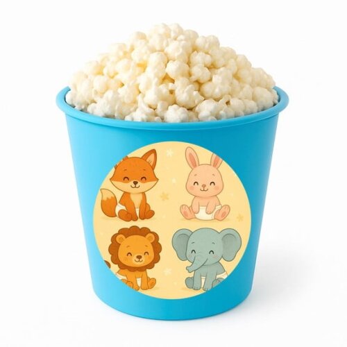 Balde de Pipoca Personalizado Infantil Animais Fofinhos Baby