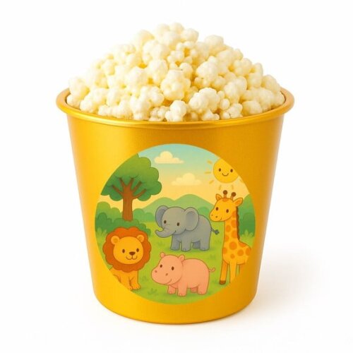 Balde de Pipoca Personalizado Infantil Animais Selvagens